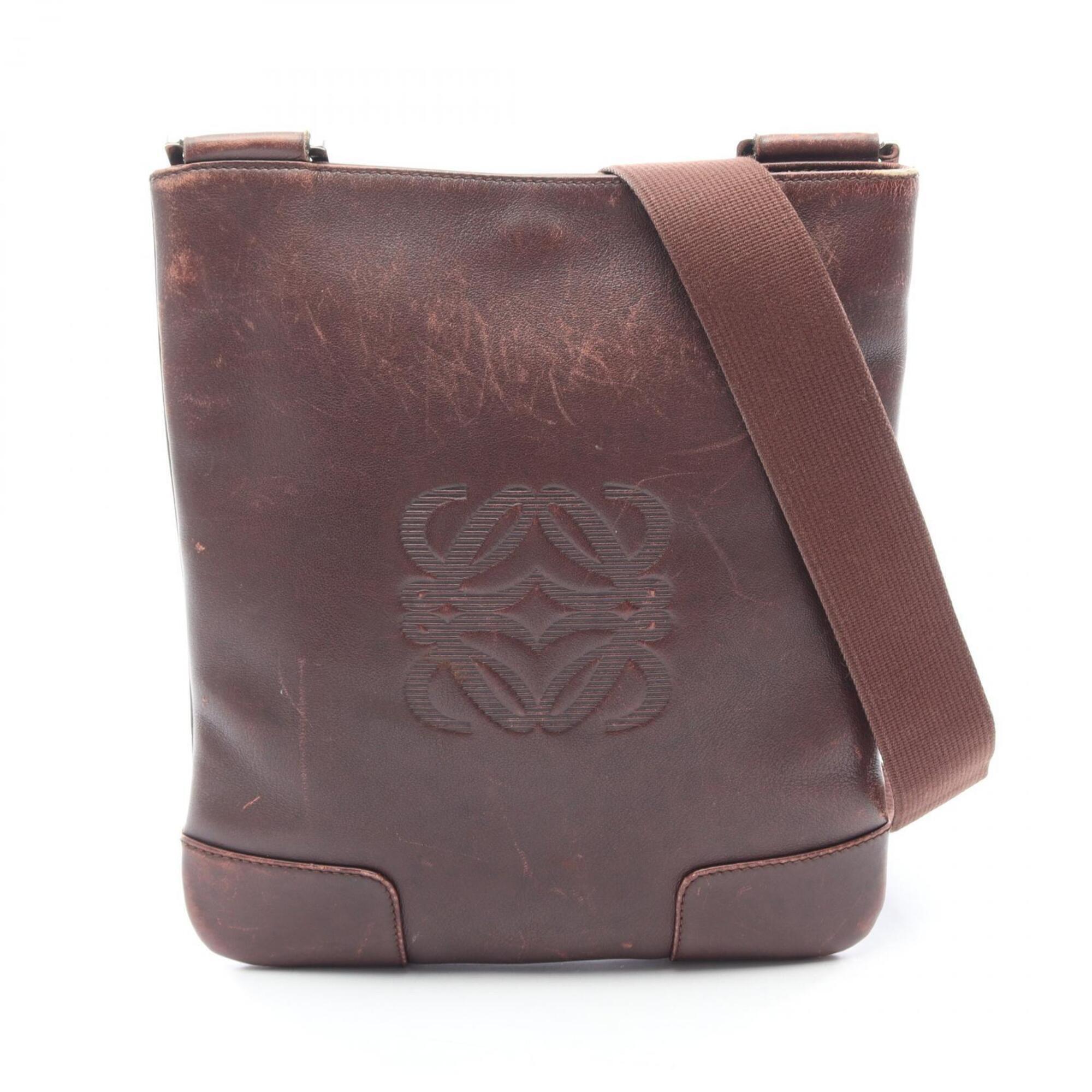 Loewe Anagram Shoulder Bag/Handbag, Leather, Women's, Brown